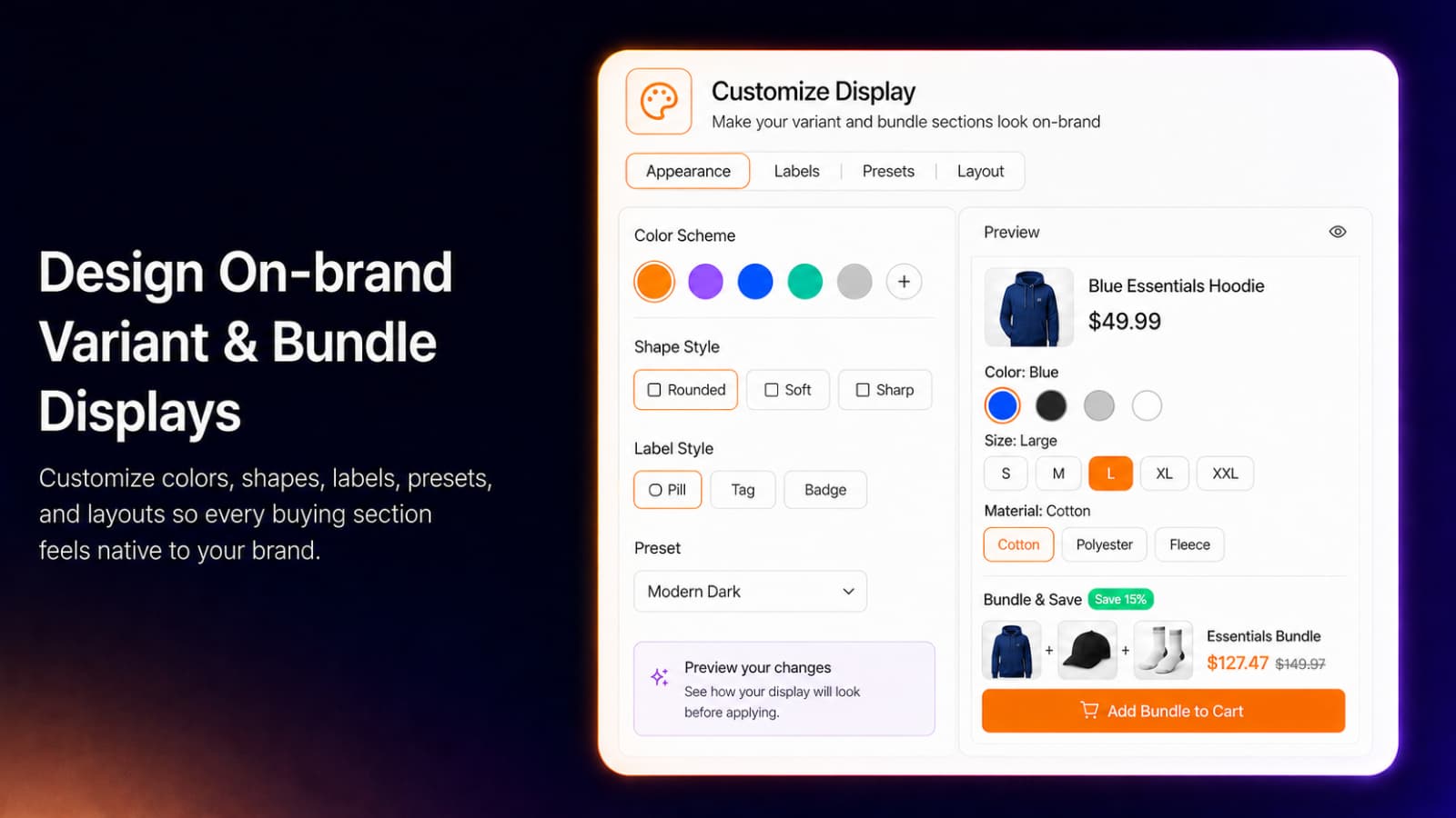 Designed to Look Like Your Store, Smart Variant Table: B2B Order