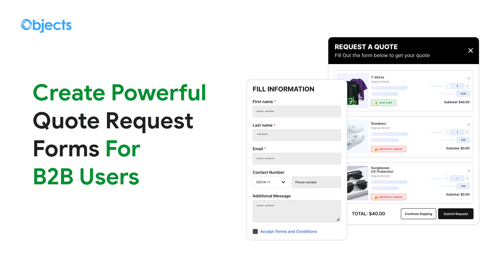 Quote Forms Built for Your Business, B2B Request Quote & Hide Price