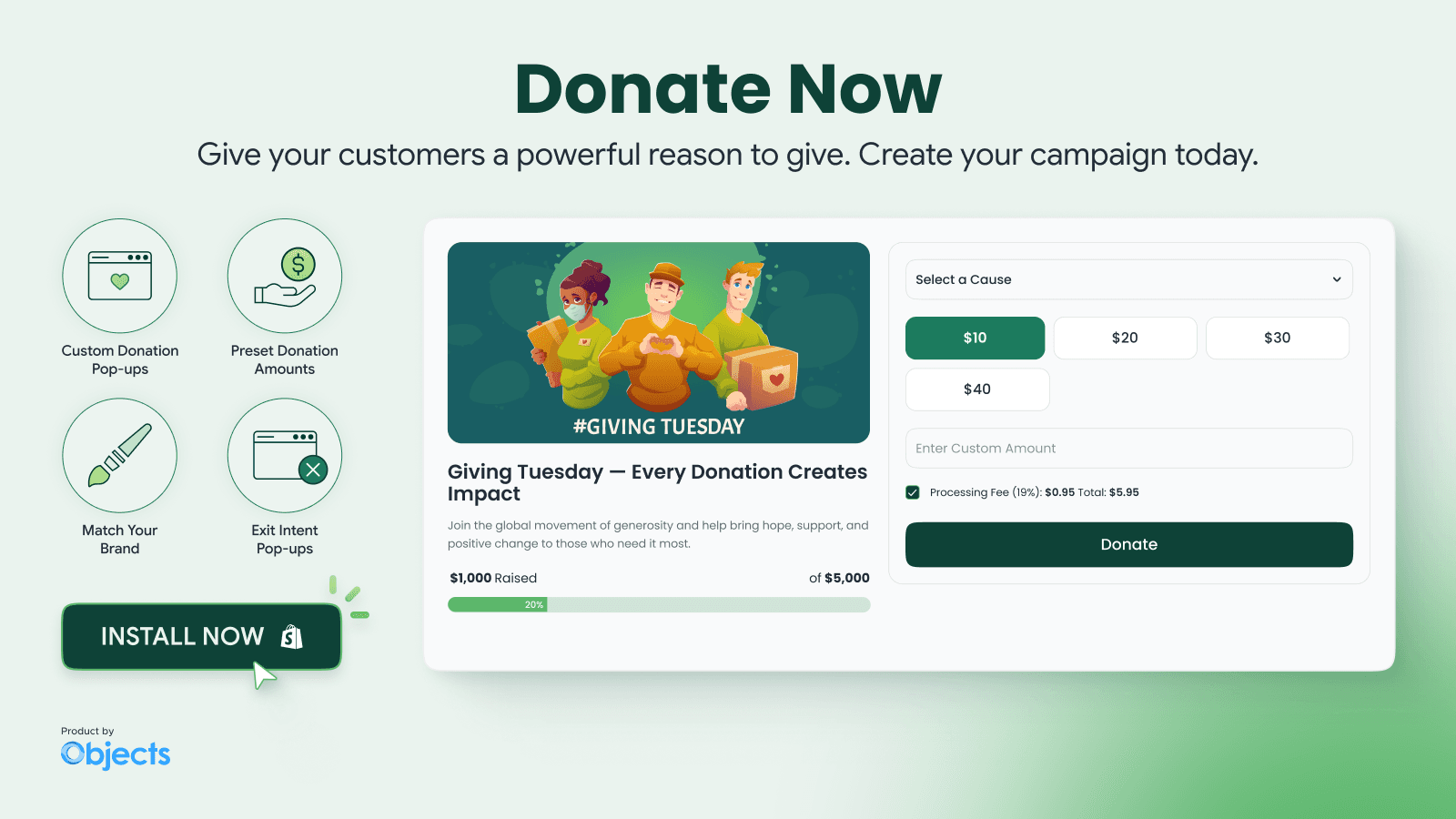 Donate Now: Donation & Charity Shopify app