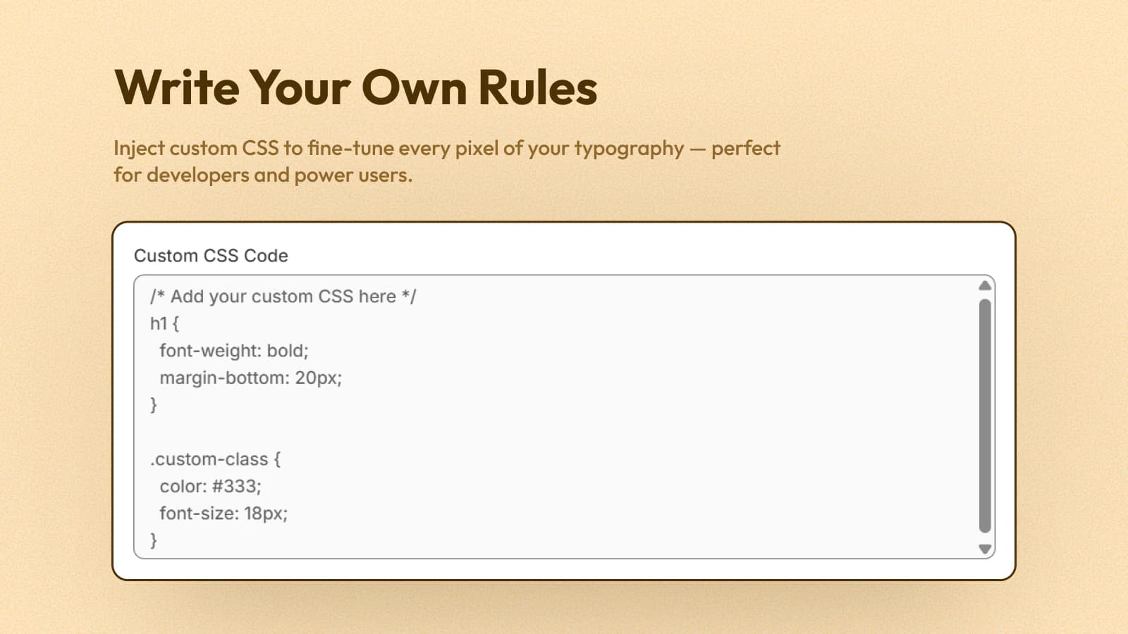 Custom CSS for Precise Control, Fontly - Easy Font Changer Pro