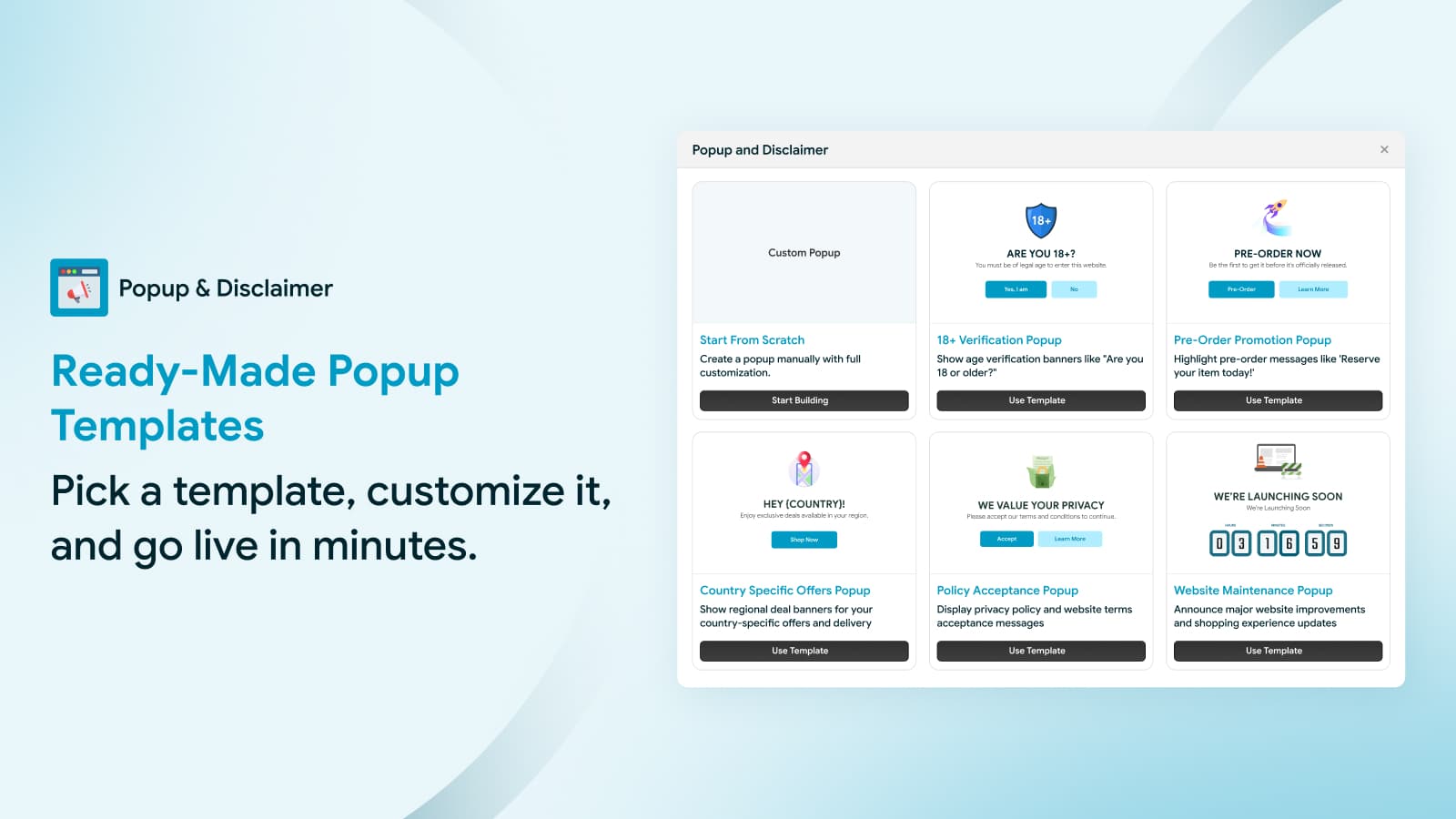 15+ Ready-Made Popup Templates, Popup & Disclaimer Sale Banner