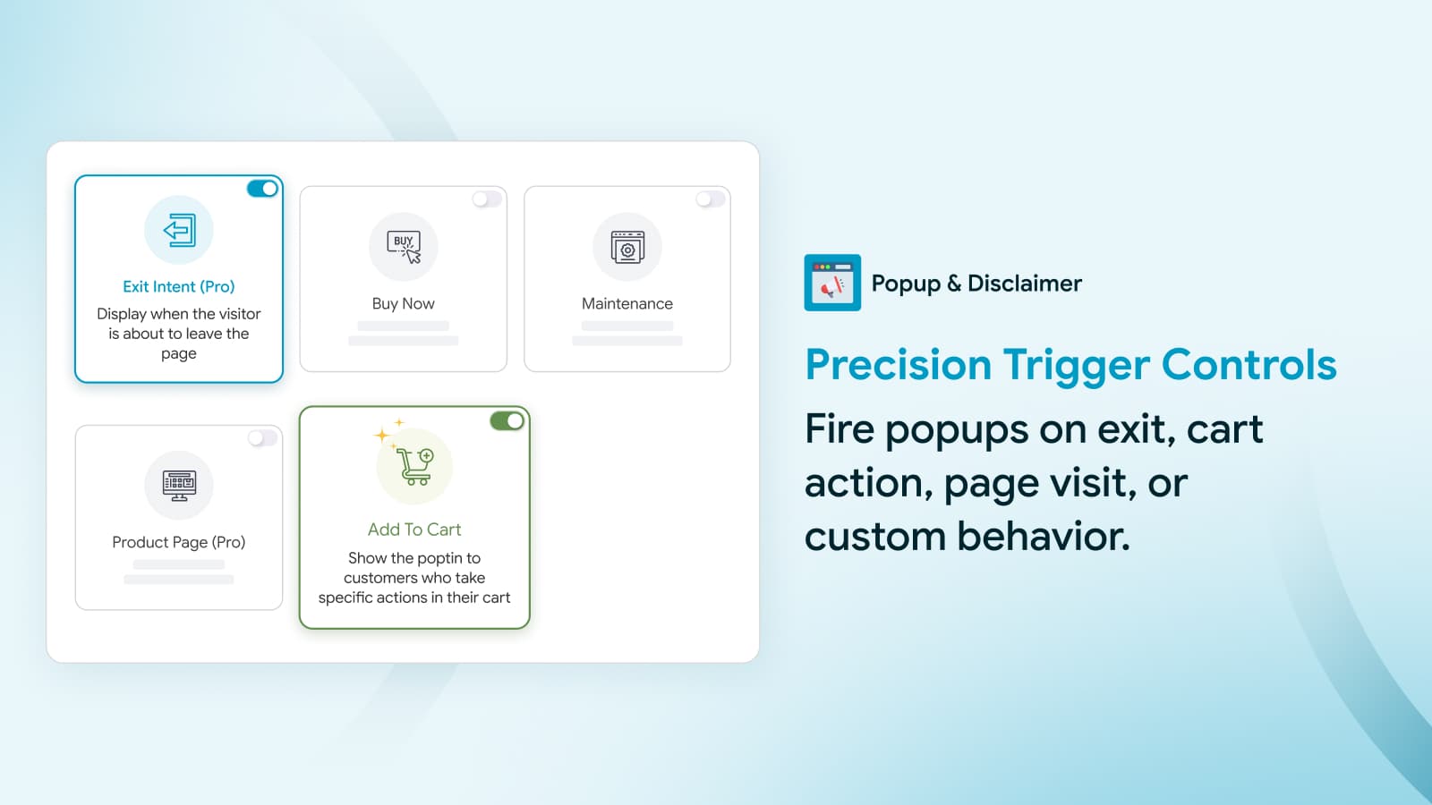 Precision Trigger Controls, Popup & Disclaimer Sale Banner